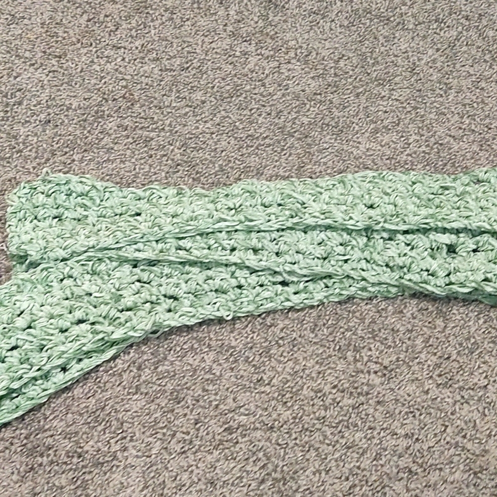 HANDMADE Messy Chunk Sage Scarf, Extra Long